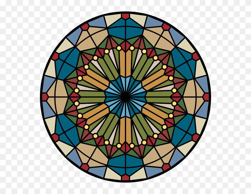Church Stained Glass Circle Clipart
