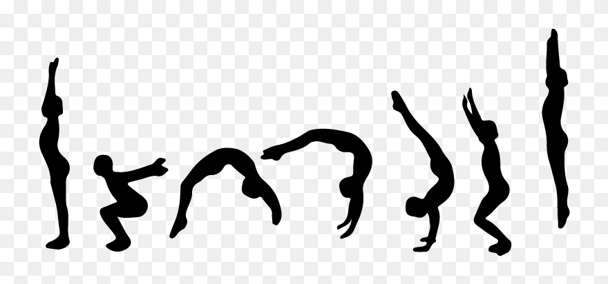 Gymnast Clipart Flip - Back Handspring Gymnastics Silhouette - Png Download