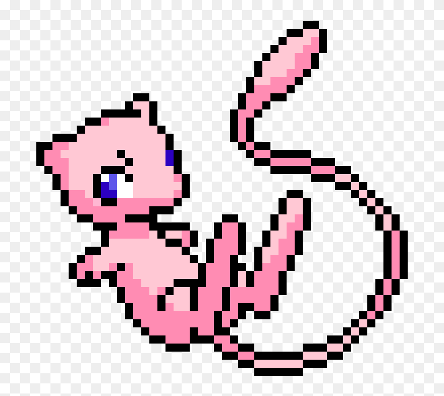Pixel Pokemon Sprites By Clipart - Mew Pixel Art - Png Download