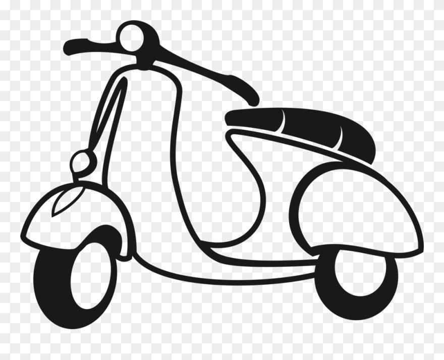 Line Art,monochrome Photography,artwork - Clipart Of Scooter - Png Download