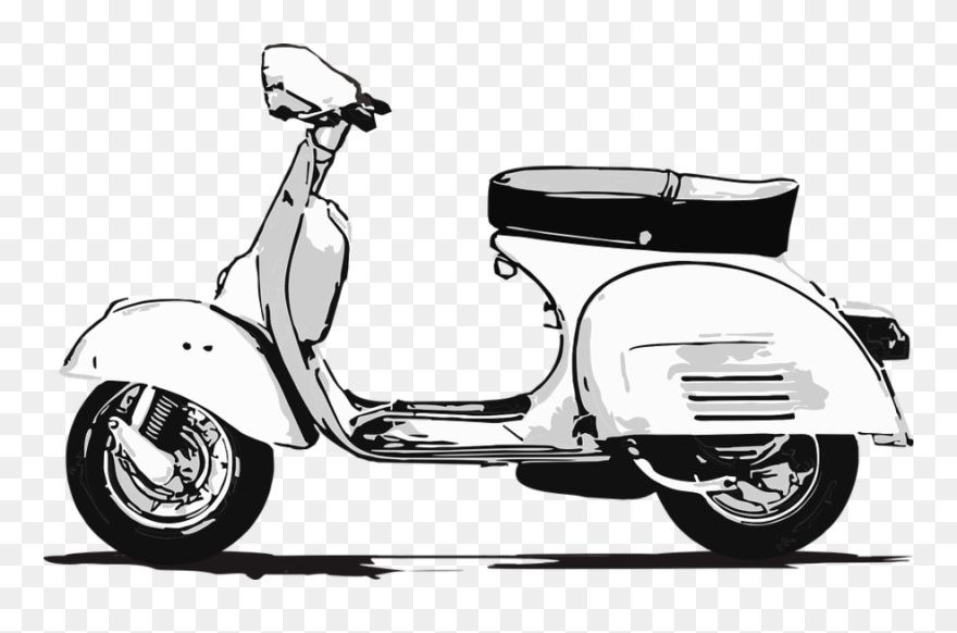 Scooter, Motorcycle, Transparent Png Image & Clipart - Vespa Clipart
