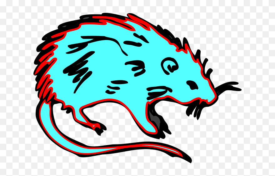 Hot Blue Rat Svg Clip Arts - Cartoon Black Death Rat - Png Download