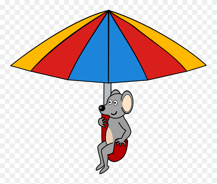 Clipart Rat Easy - Mouse With An Umbrella - Png Download