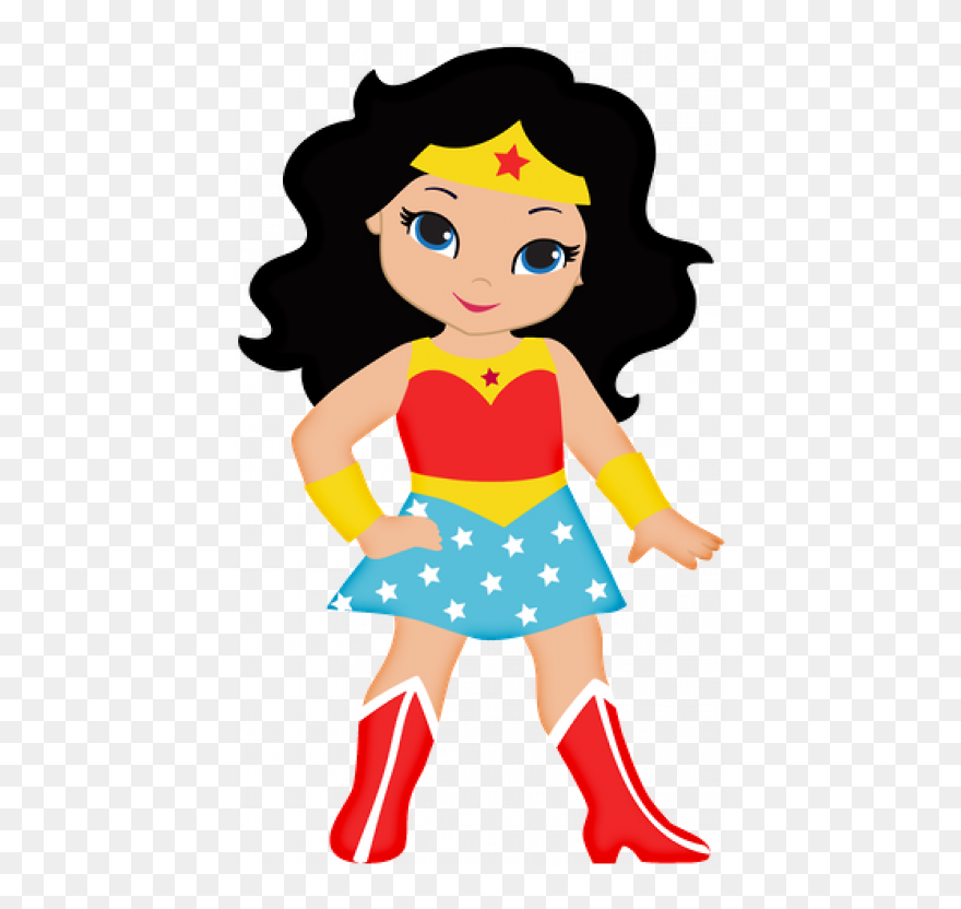 Cute Girl Superhero Clipart Picture Freeuse Stock Free - Mujer Maravilla Caricatura - Png Download