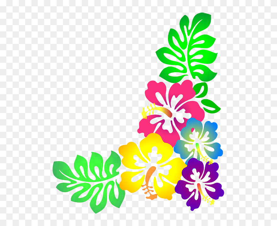 Free Colorful Hawaiian Flower Clipart Printable - Hawaiian Flower Picture Clipart - Png Download