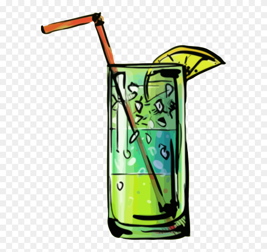Yellow,glass,green - Mojito Clipart Png Transparent Png