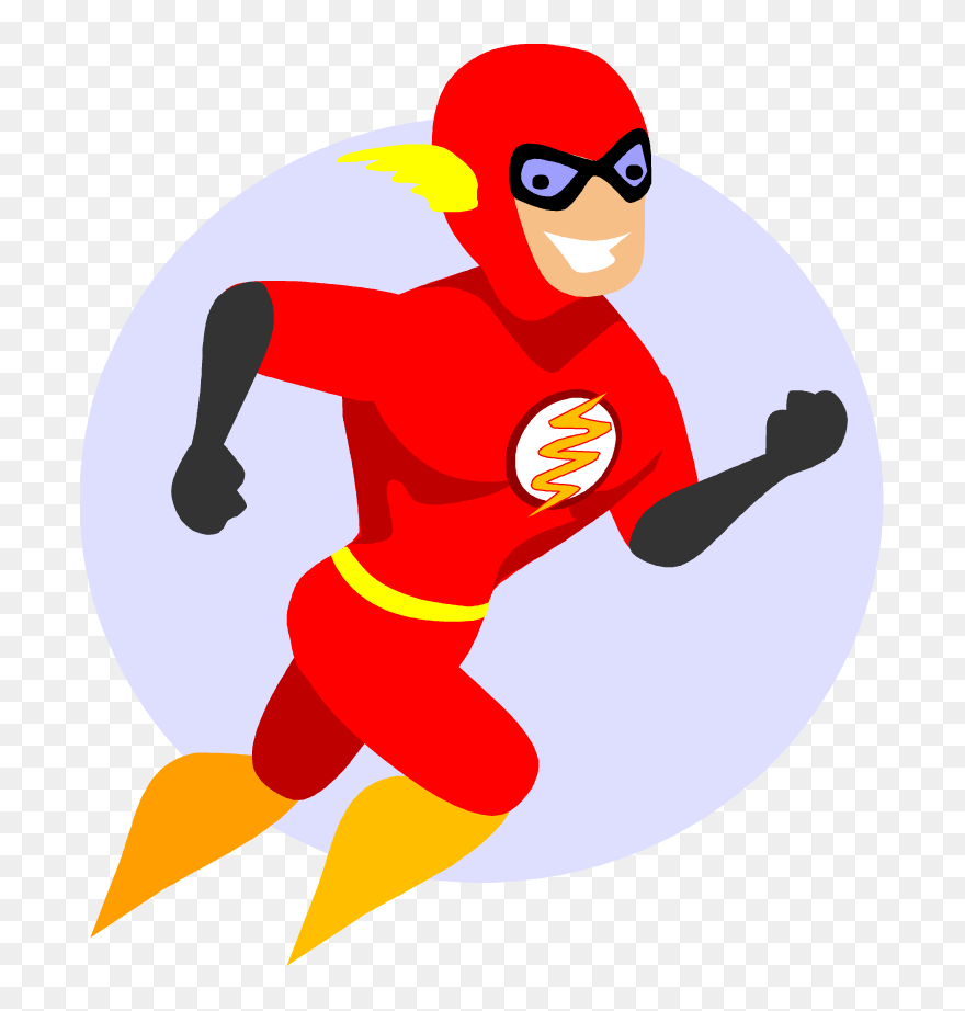 Free Flash Superhero Cartoon Character Vector Clip - Superhero Flash Vector - Png Download