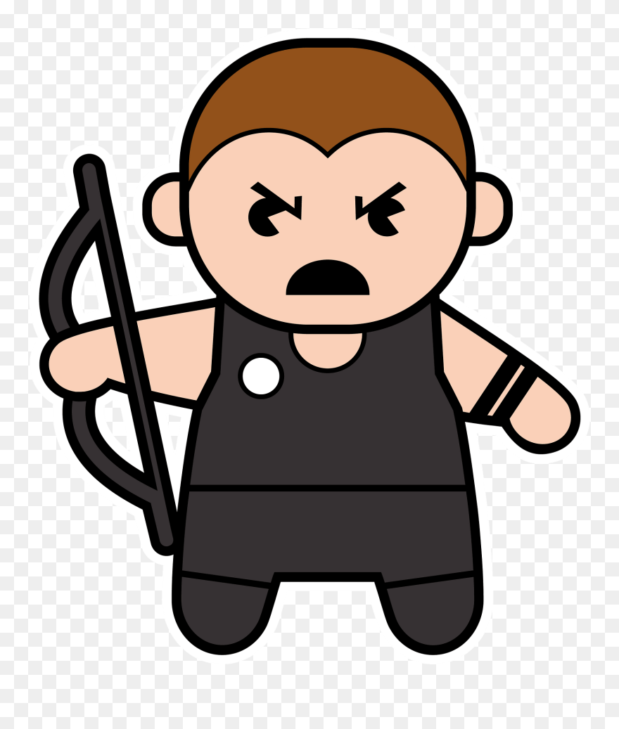 Chibi Superhero Hawkeye Clipart - Clint Barton - Png Download