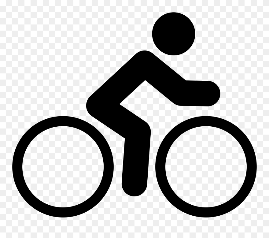 Clipart Bike Icon, Clipart Bike Icon Transparent Free - Cycling Clipart Black And White - Png Download