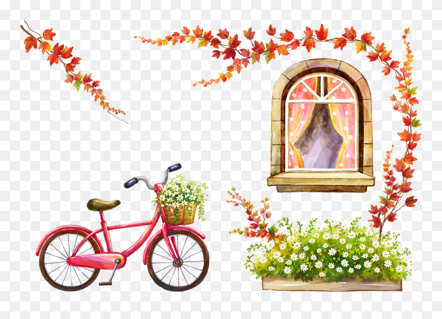 And Bicycle Resource Windows Free Clipart Hq Clipart - Clipart Pink Flower Bicycle Png Transparent Png