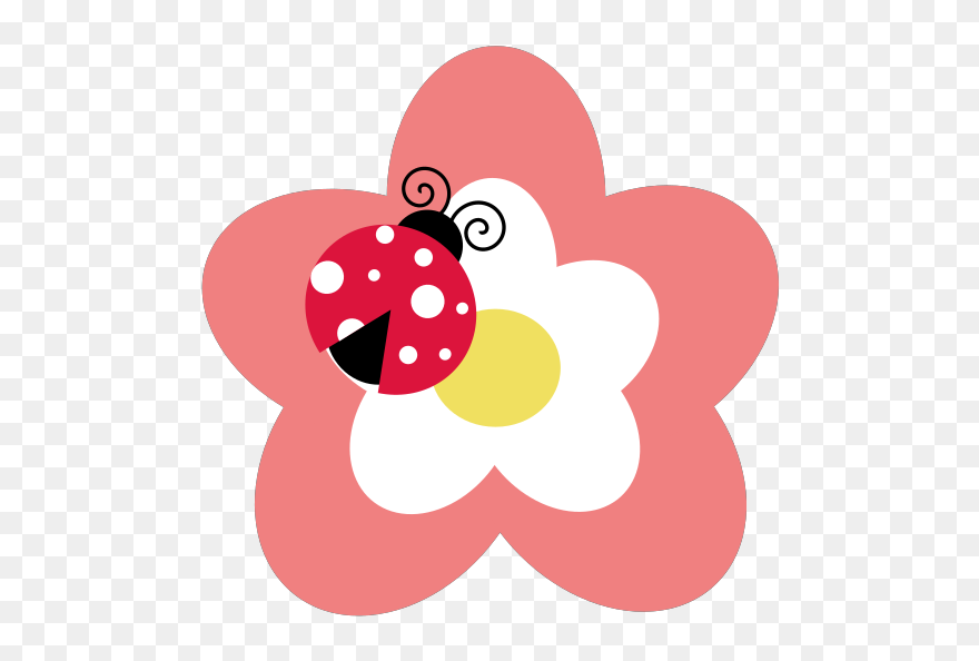 Flower With Ladybug Svg Clip Arts - Pink Ladybugs Clip Art - Png Download