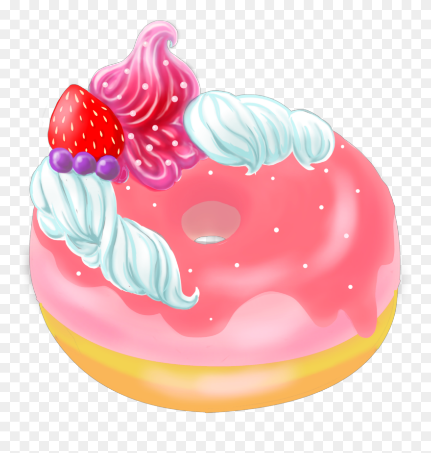 #ftestickers #clipart #donut #doughnut #colorful #pink - Doughnut - Png Download