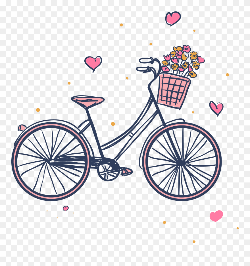 Clipart Bike Hybrid Bike - Imagens De Bicicleta Em Desenho - Png Download