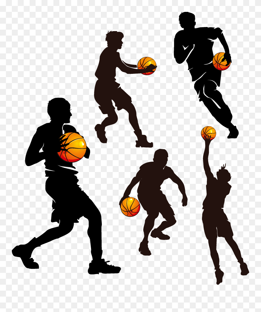 Man Shooting Basketball Clipart Clipart Black And White - Basketball Players Clipart Transparent - Png Download
