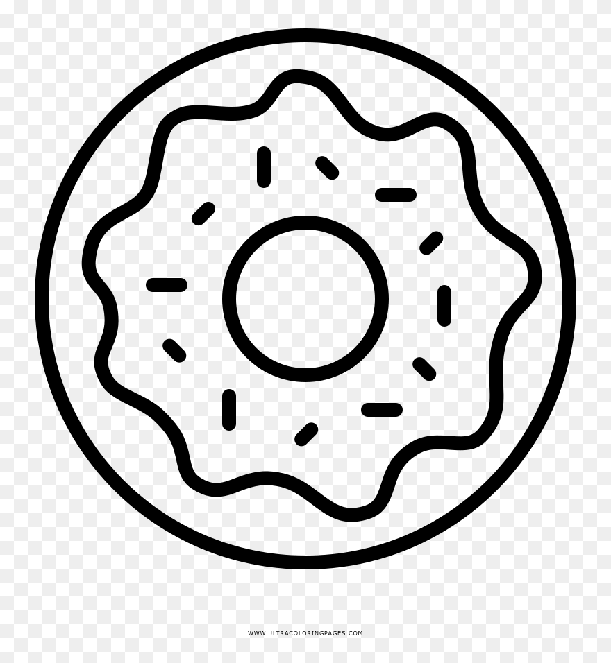 Doughnut Coloring Page - Circle Clipart