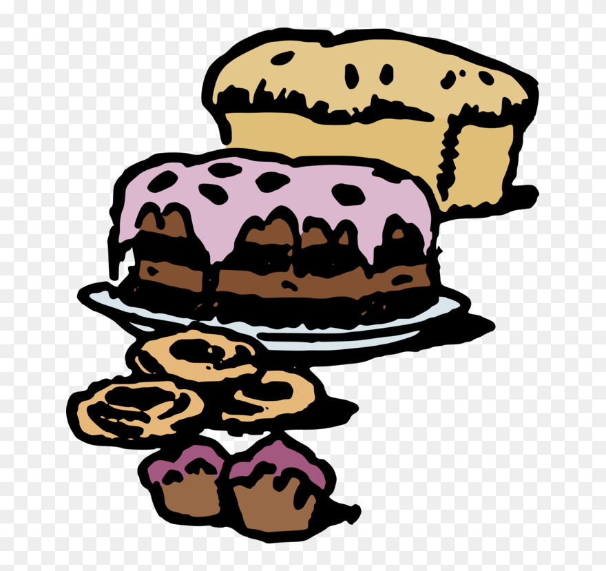 Cuisine,snack,baking - Bread Cake Clipart Black And White - Png Download