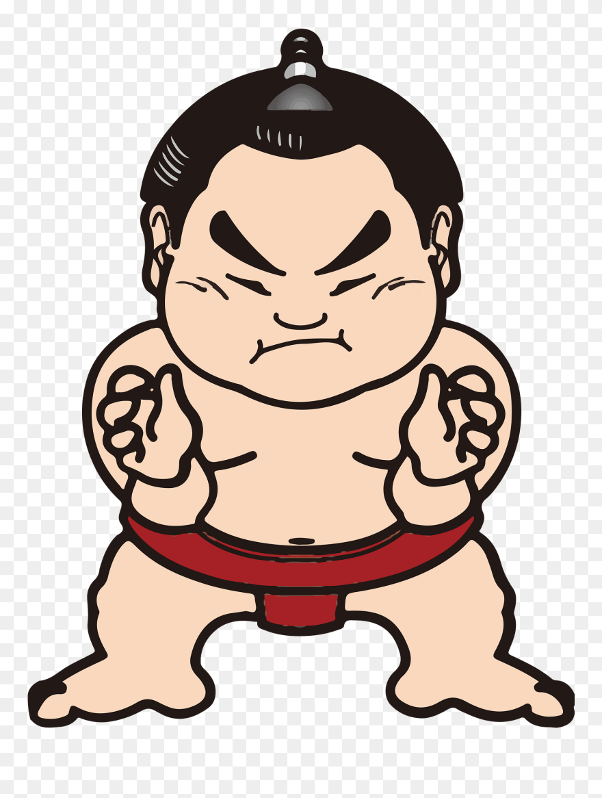 Sumo Wrestler Clipart - Cartoon Drawing Of Sumo Wrestler - Png Download
