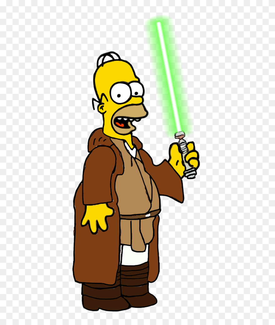 Jedi Master Homer Simpson By Darthranner83 - Homer Eating A Doughnut Clipart