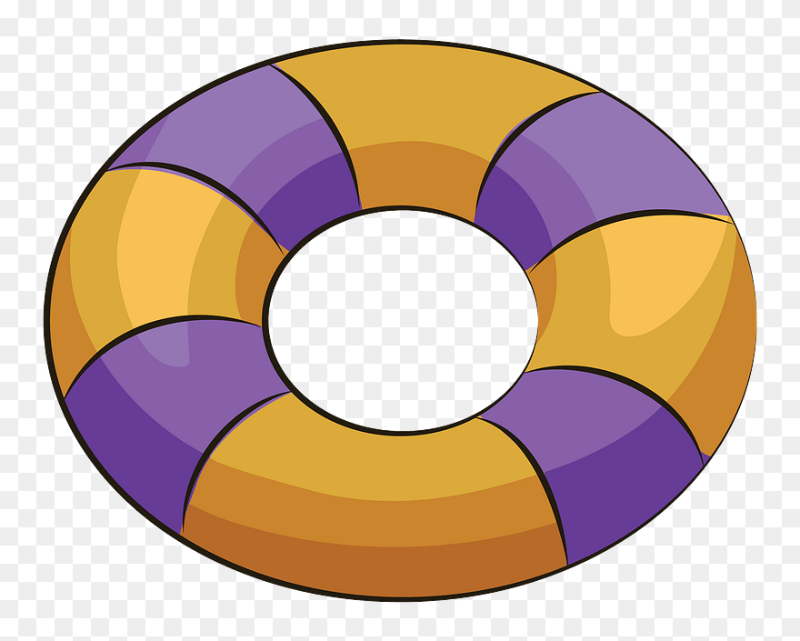 Striped Swim Ring Clipart - Circle - Png Download