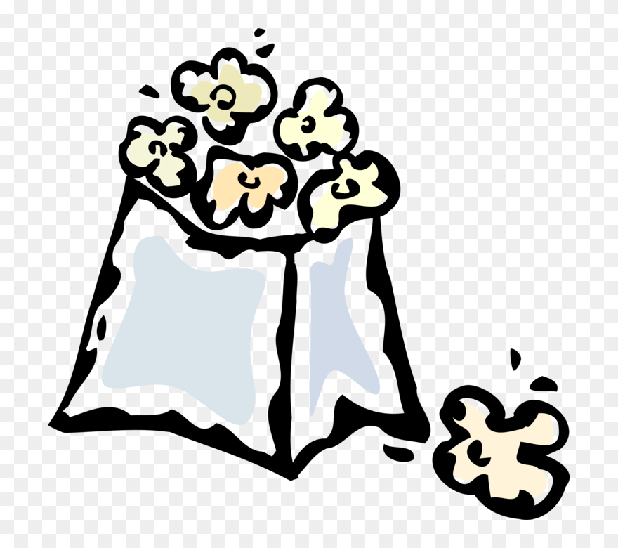 Vector Illustration Of Popping Corn Popcorn Snack Food - Vector Graphics Clipart