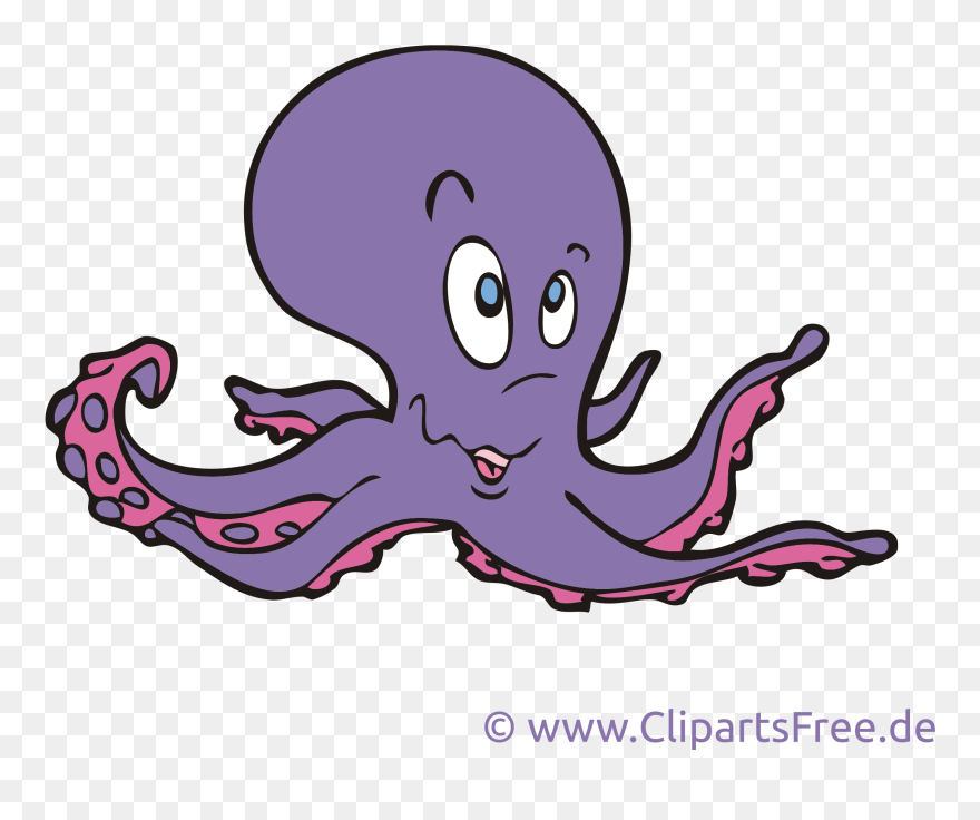 Octopus Clipart, Picture, Cartoon Free - Illustration - Png Download