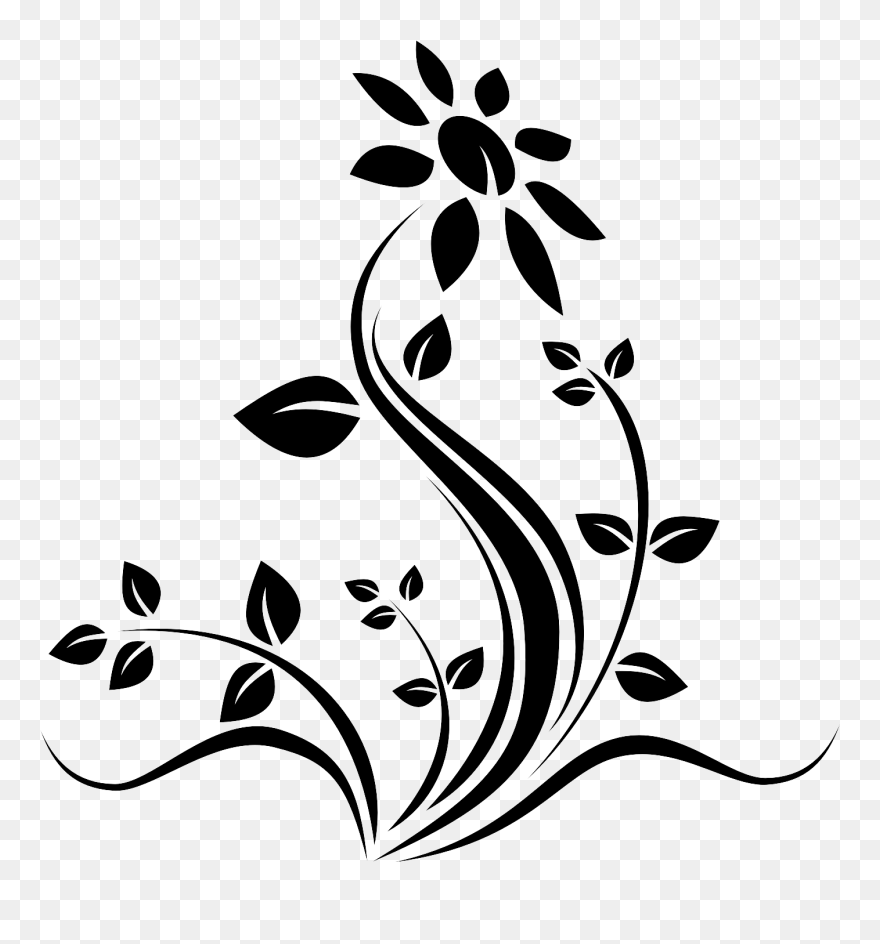 Flower Silhouette Clip Art - Vector Flower Silhouette Png Transparent Png