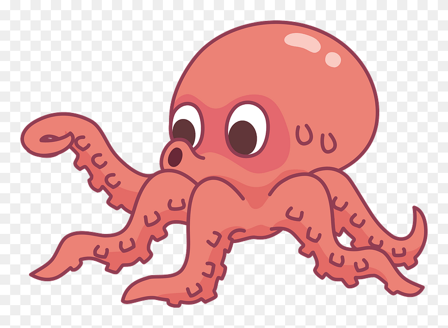 Octopus Animal Clipart - Cartoon Transparent Octopus Png