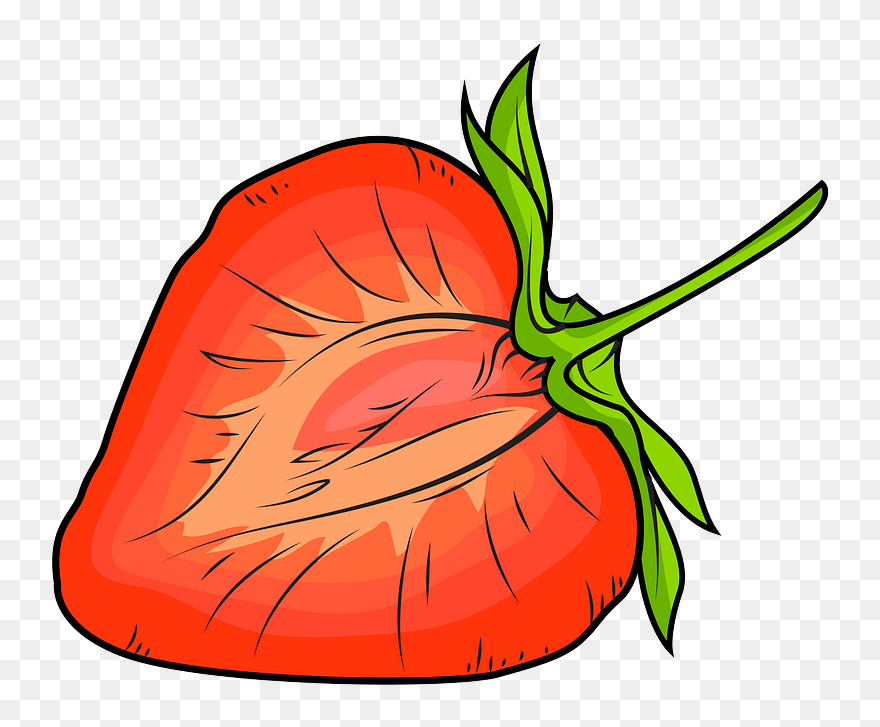 Half Strawberry Clipart - Png Download