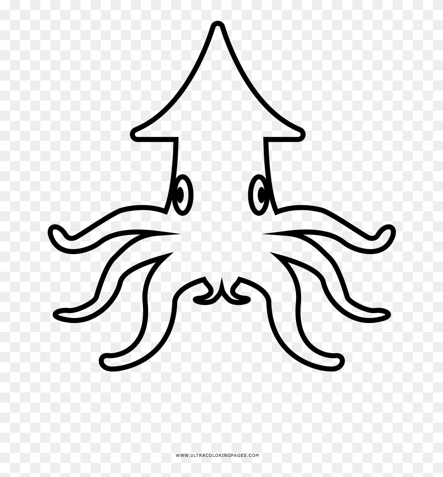Squid Coloring Book Drawing - Drawing Giant Squid Clipart