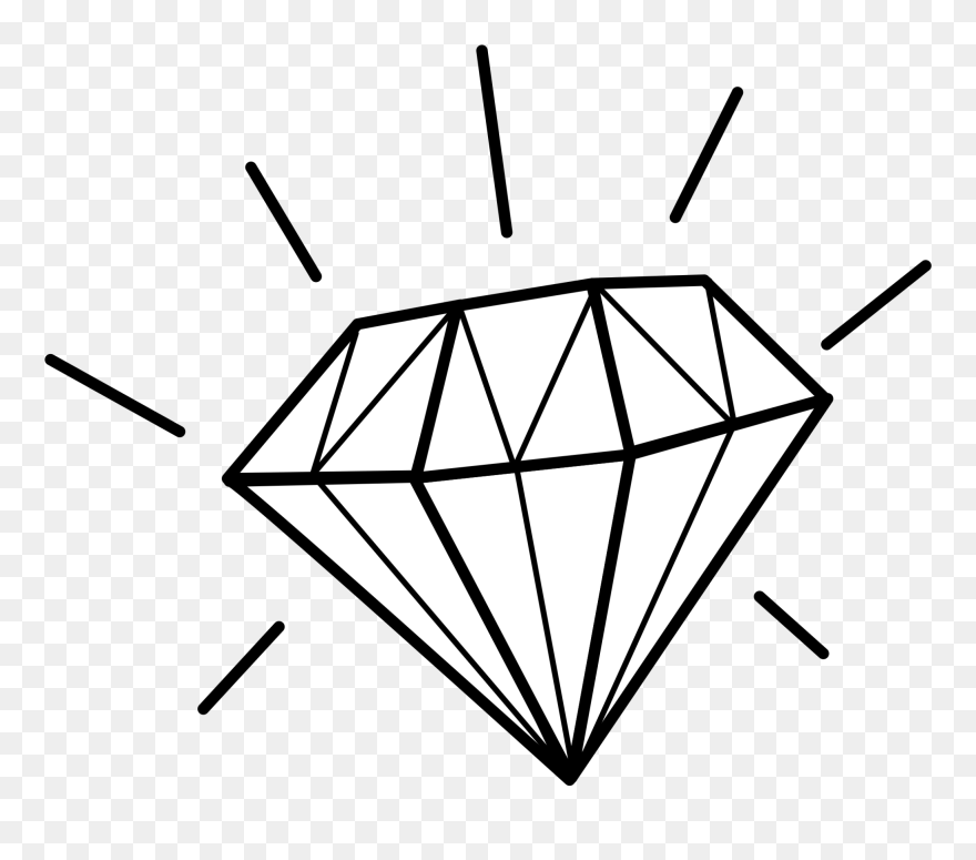 Cartoon Black And White Diamond Clipart