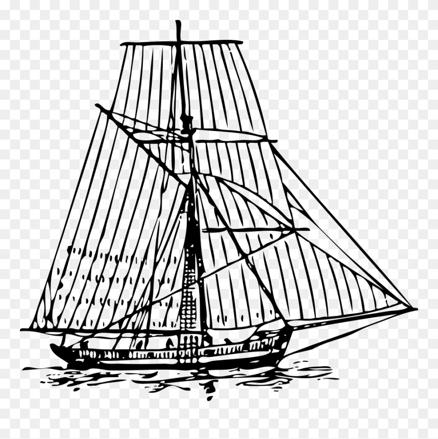 English Man Of War Cutter Circa 1800 Clipart, Vector - 1800 Sailing Ship Vector - Png Download