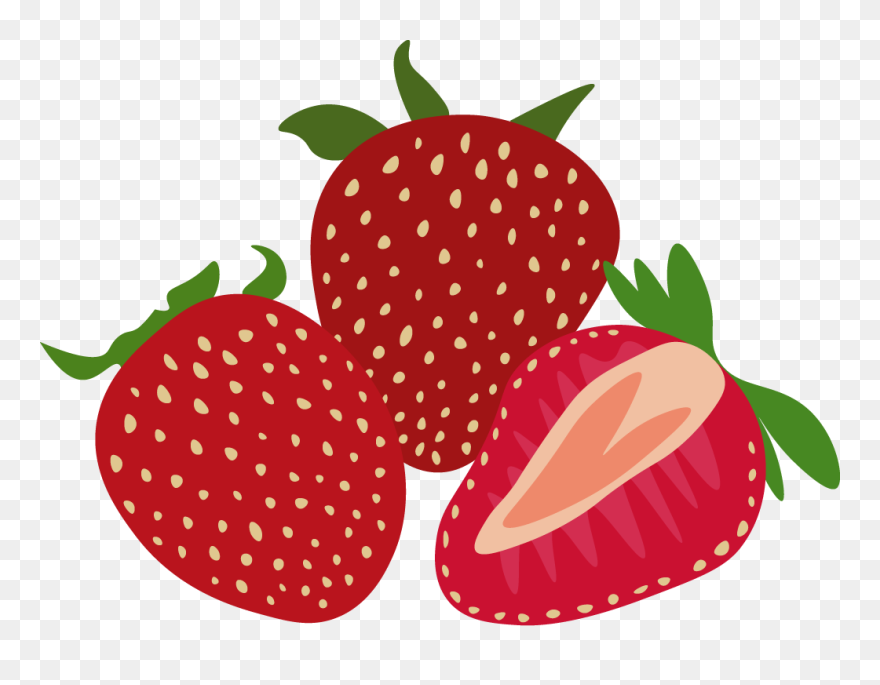 Strawberries Clipart Simple Strawberry - Strawberry - Png Download