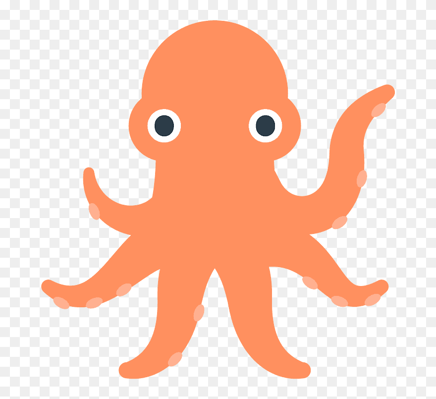 Octopus Emoji Clipart - Octopuses - Png Download