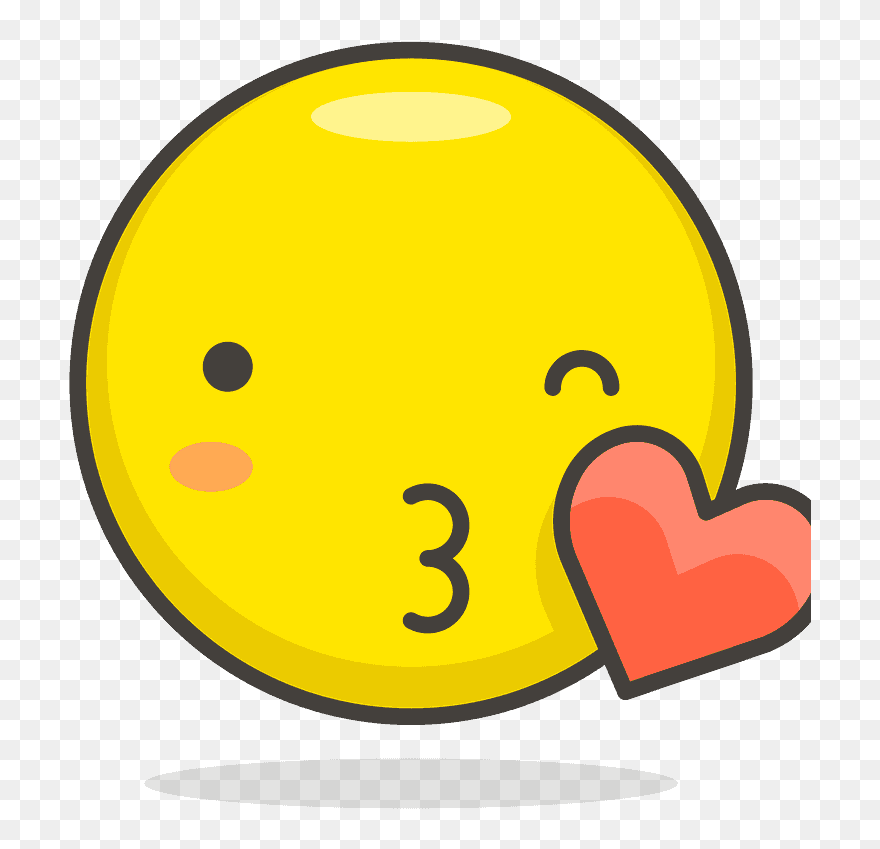 Face Blowing A Kiss Emoji Clipart - Kiss Icon - Png Download