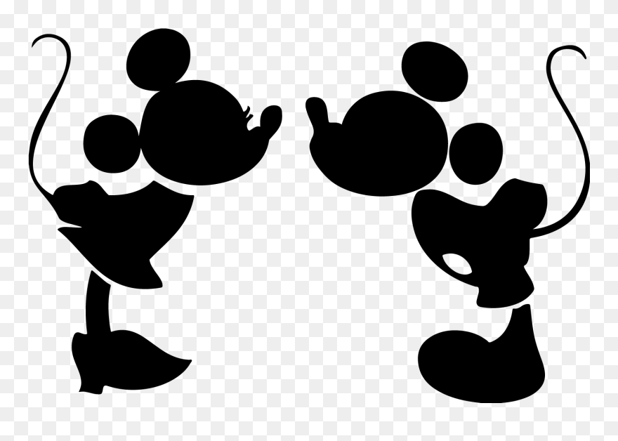 Minnie Mouse Mickey Mouse Silhouette Kiss Clip Art - Png Download