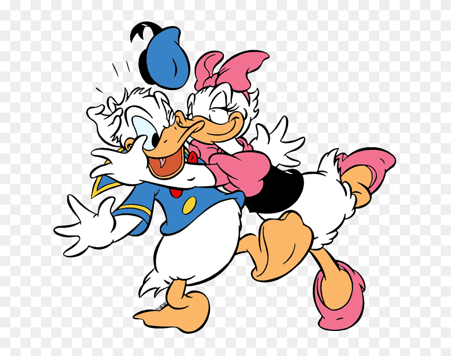 Donald Duck And Daisy Kissing Clipart