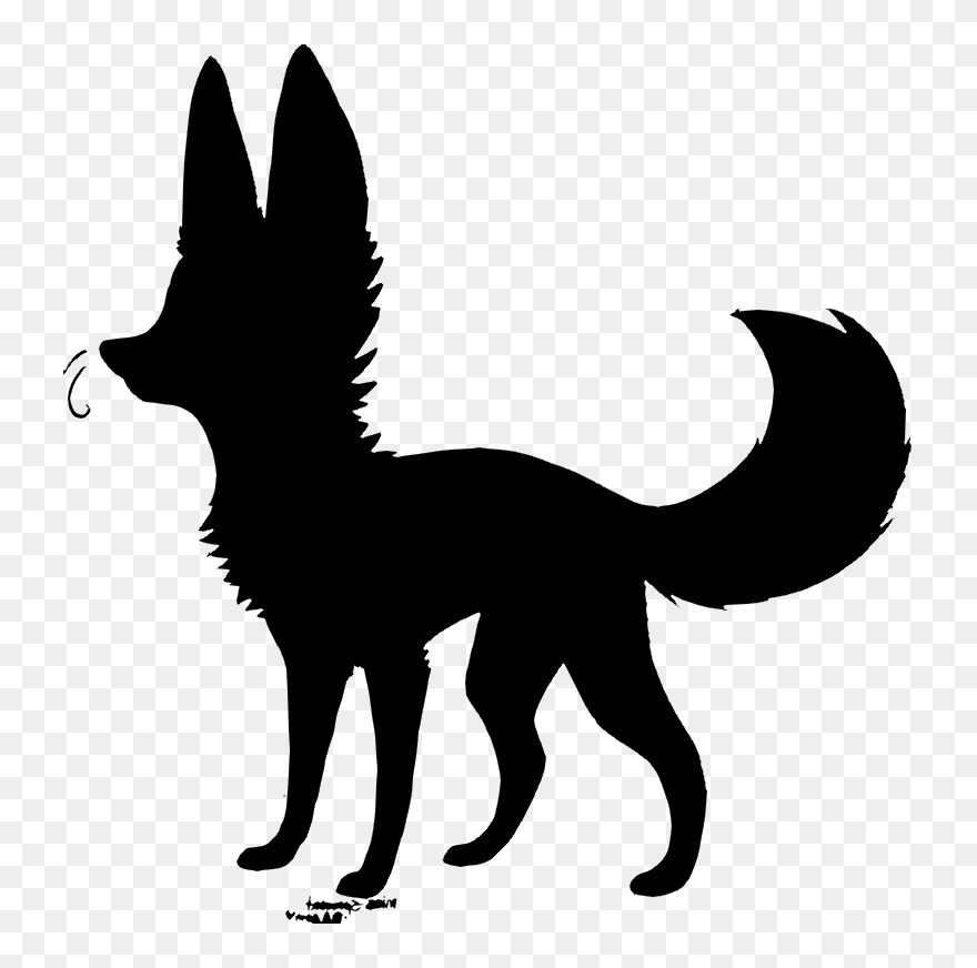 Red Fox Clipart Silhouette - Fennec Fox Silhouette Transparent - Png Download