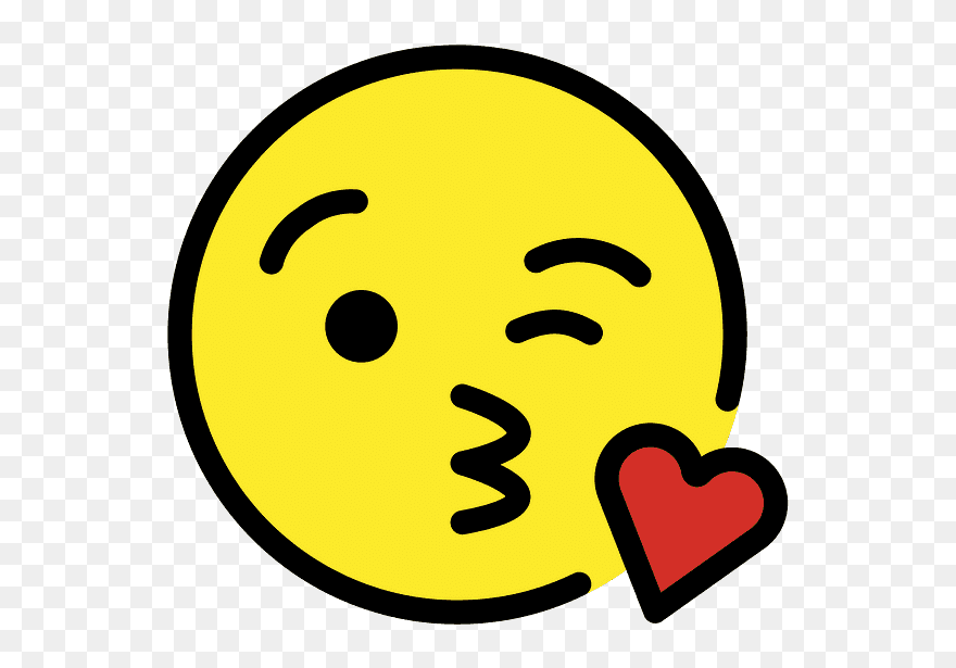 Face Blowing A Kiss Emoji Clipart - Clip Art - Png Download