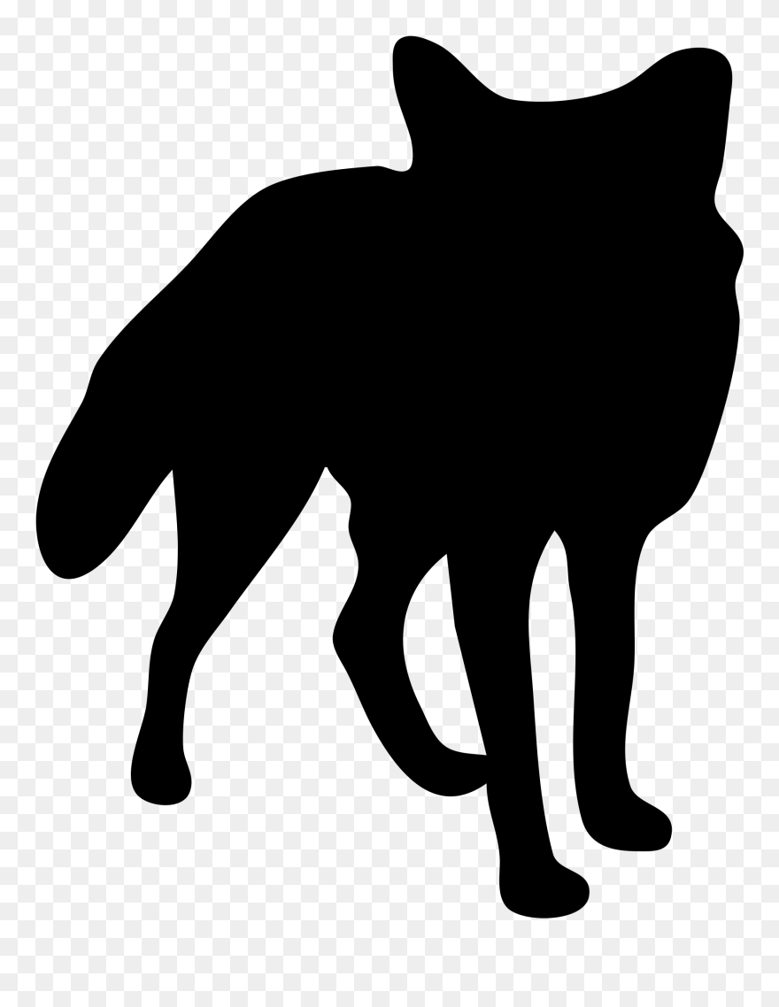 Blue Shy Fox Silhouette Svg Clip Arts - Fox Silhouette Transparent Background - Png Download