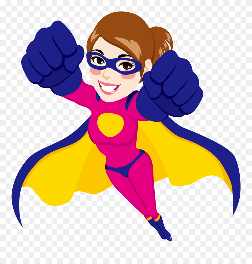 Download Superhero Flying Female The Superwoman Cartoon - Superhero Cartoon Clipart