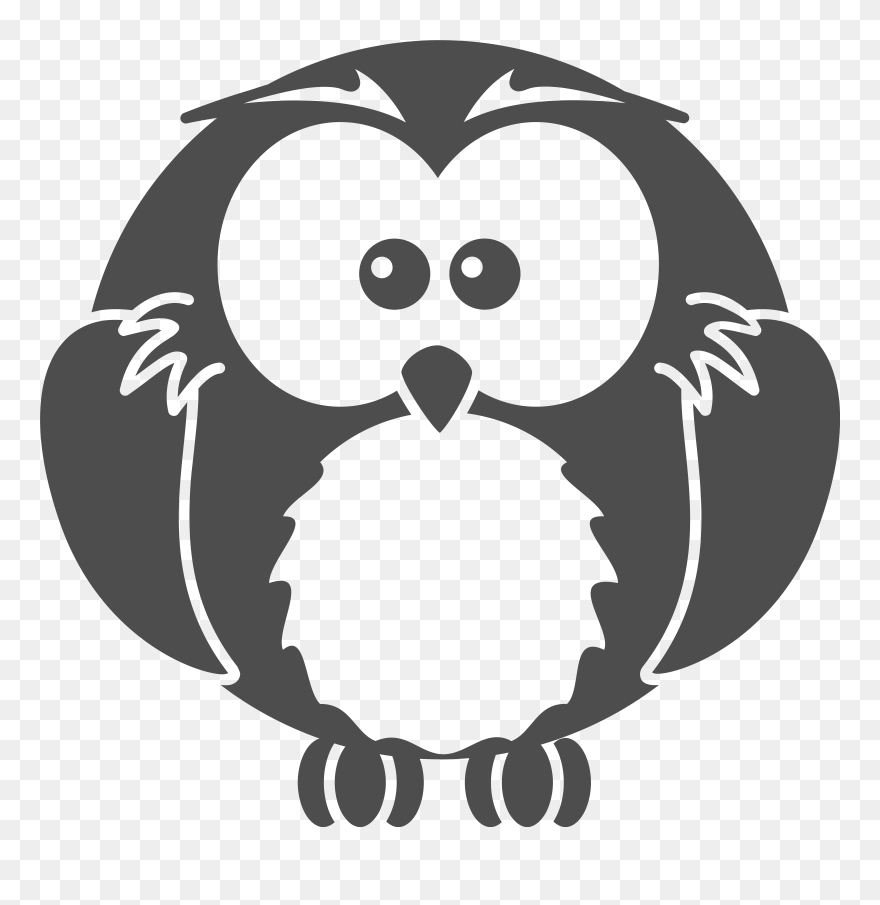 Cartoon Icons Png Free - Cartoon Owl Png Black And White Clipart