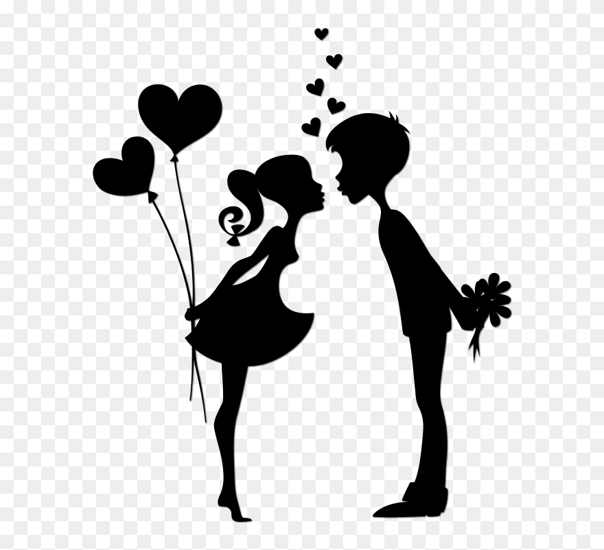 Download Wall Decal Kiss Sticker Love Couple Black And White Clipart (5217367) PinClipart