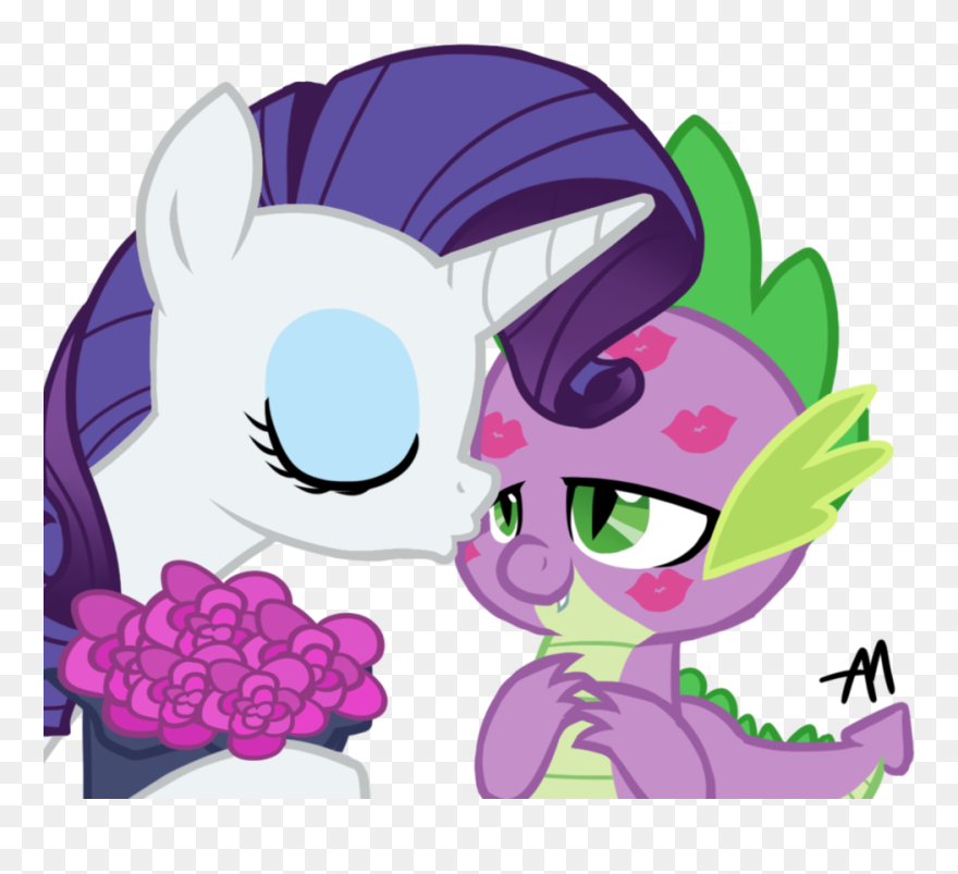 Request For Dcencia By Bananimationofficial - My Little Pony Rarity Kiss Spike Clipart
