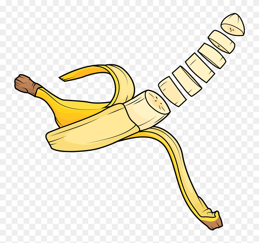 Banana Sliced Into Pieces Clipart - Clipart Cut Bananas - Png Download