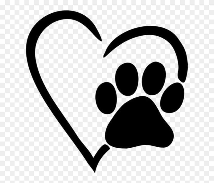 Paw Print Pictures X - Heart With Paw Print Clipart