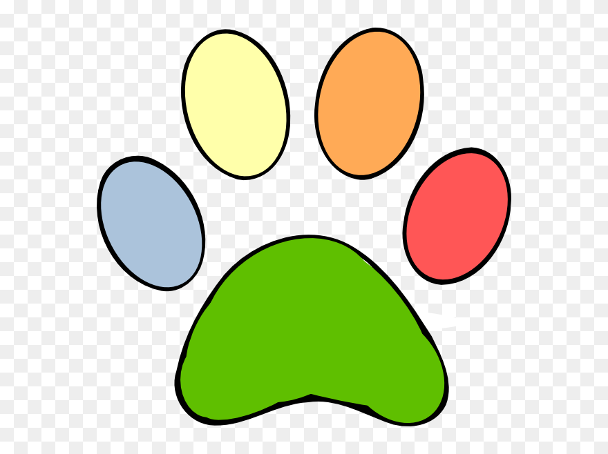 Colorful Paw Clipart - Png Download