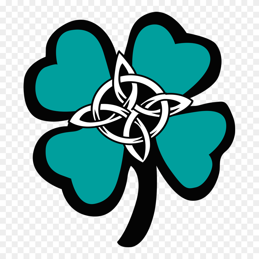 Celtic Four Leaf Clover Wall Sticker - Celtic Four Leaf Clover Drawing Clipart