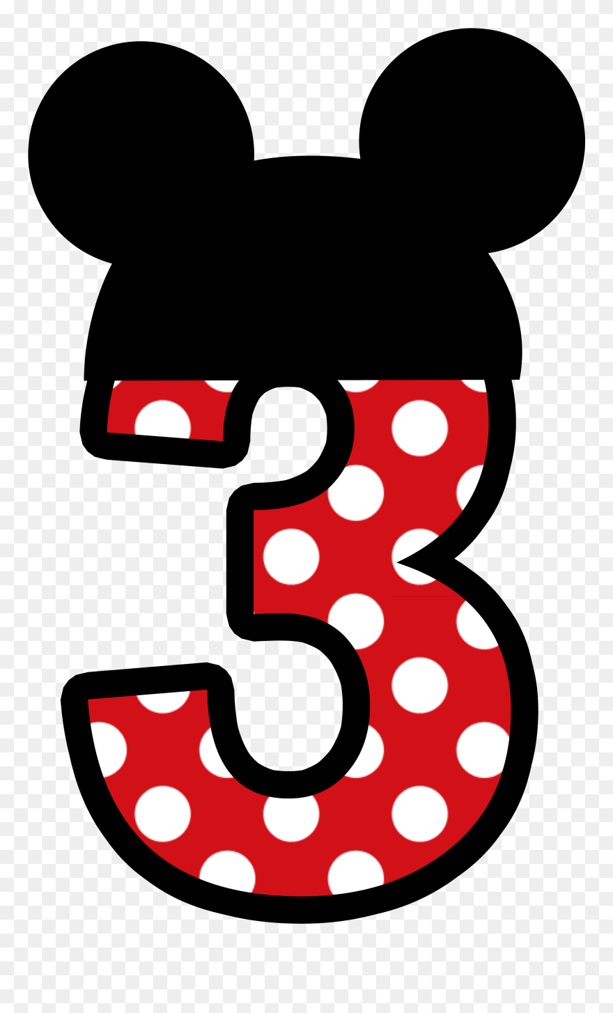 Mickey Mouse Number 3 Clipart