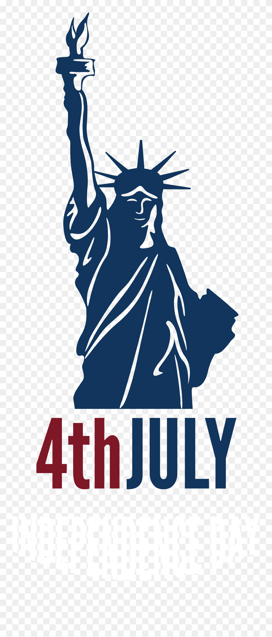 4th July Independence Day With Statue Of Liberty Png - Statue Of Liberty National Monument Clipart