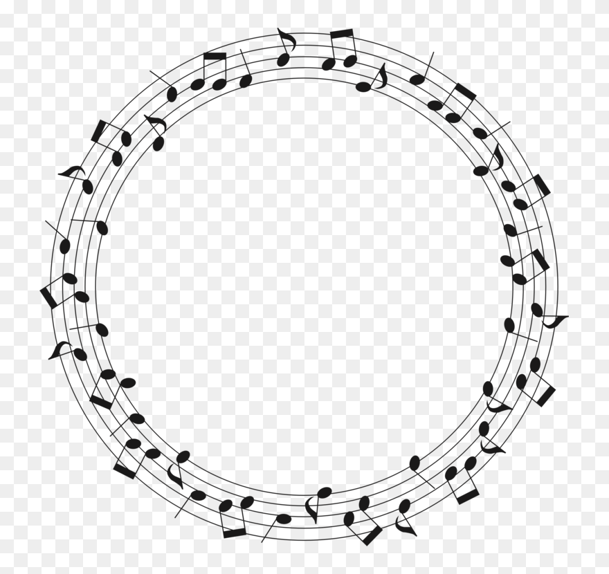 Angle,body Jewelry,hardware Accessory - Music Notes In A Circle Clipart